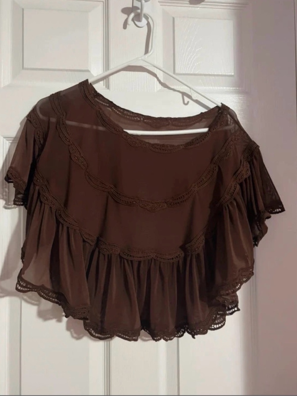 Sheer ruffle blouse
